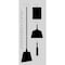 5S Supplies 5S Housekeeping Shadow Board Broom Station Version 13 - Gray Board / Black Shadows  With Broom HSB-V13-GRAY/BLACK-KIT - alternate 1